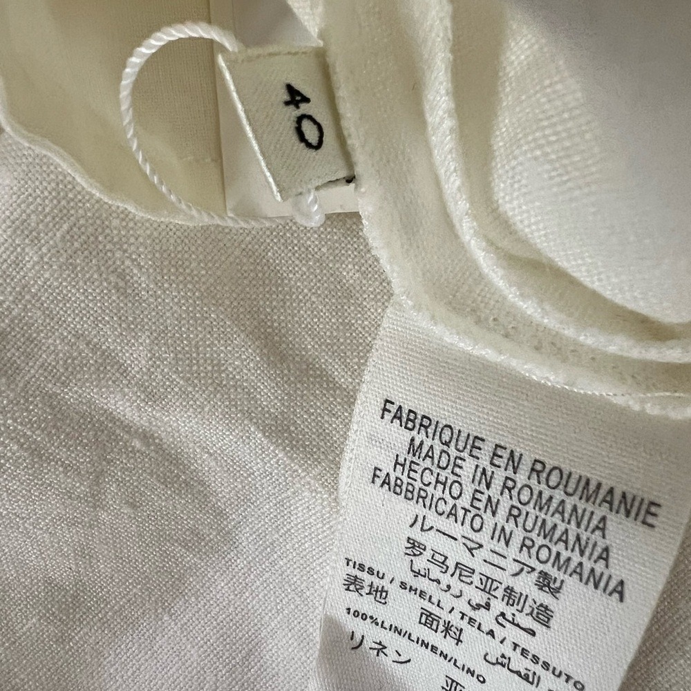 Bonpoint White Pleated 100% Linen High Waisted Shorts Size 40 US 8 Summer Sun - Picture 8 of 16
